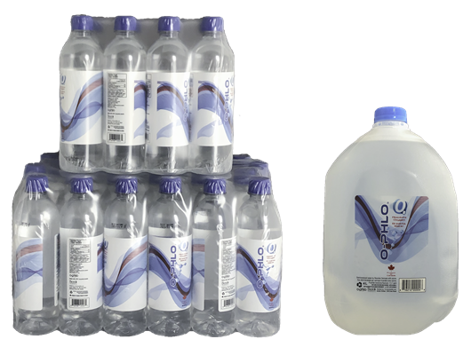 O-PHLO 500ml 12 pack, 500ml 24 pack and 4L bottle